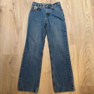 Boys CINCH Jeans Blue Denim Straight Leg Western Style Size 14S Adjustable Waist
